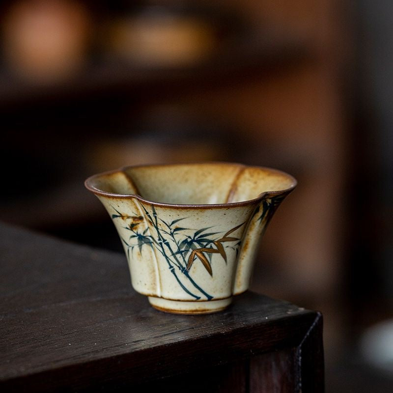 Bamboo Pattern Tea Cup, Ceramic Teaware