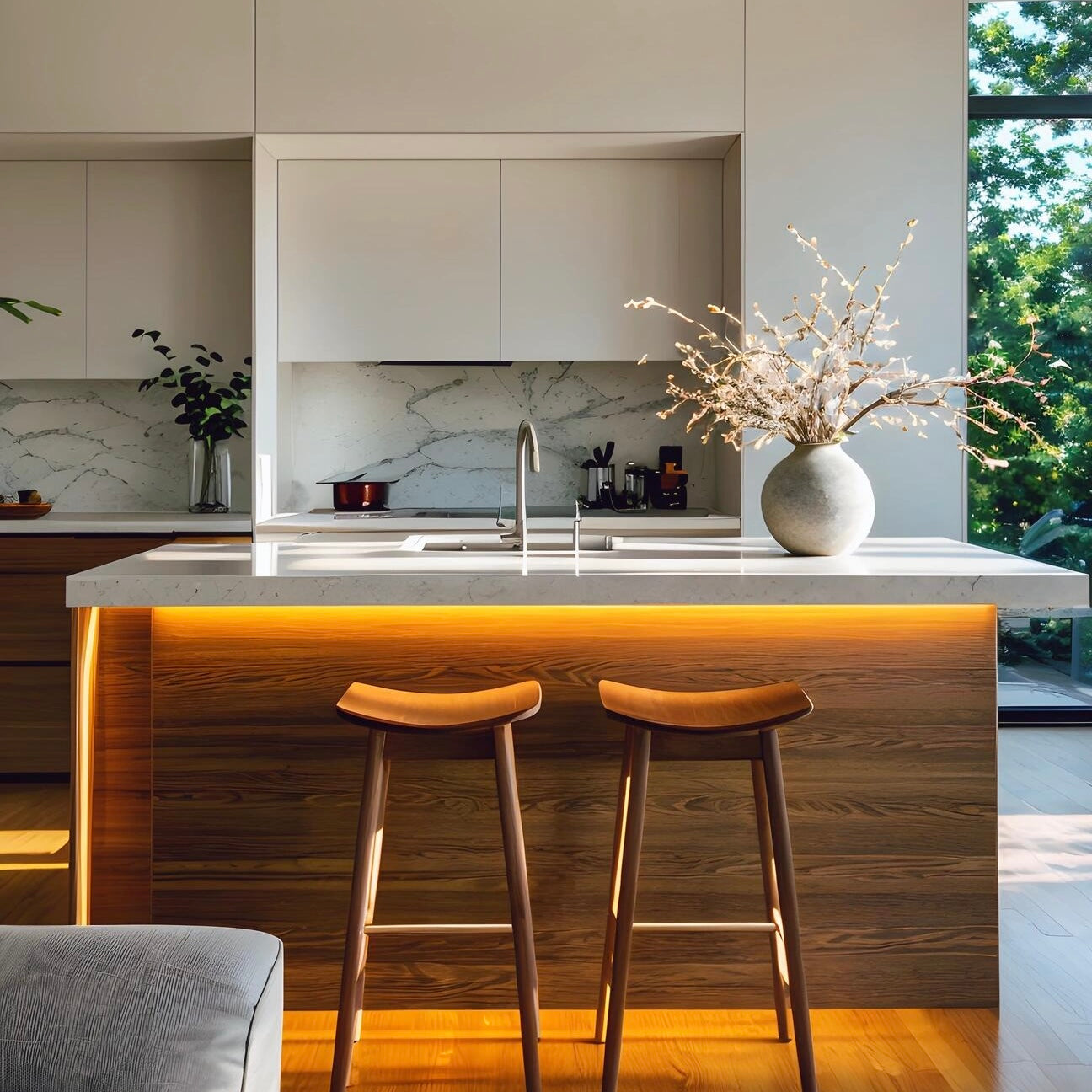 bright kitchen living room home interior