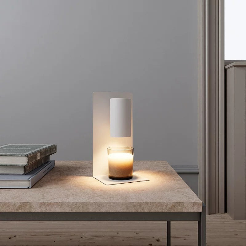 White Iron Minimalist Candle Warmer Lamp, Stylish and Functional home Decor