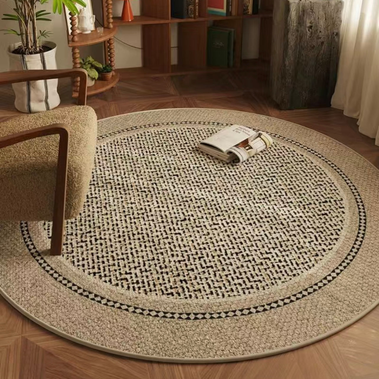"Serenity" Plaid Round Rug