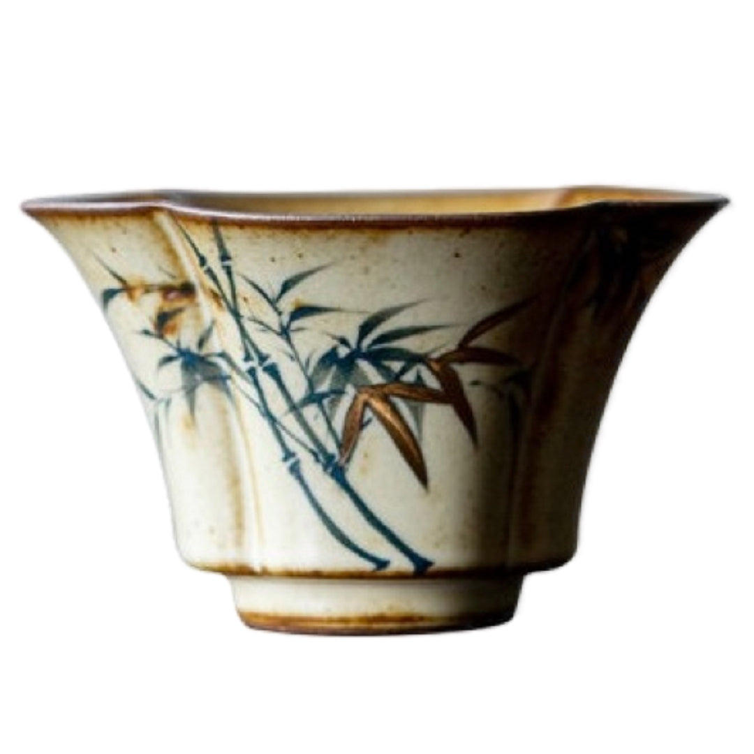 Bamboo Pattern Tea Cup, Ceramic Teaware