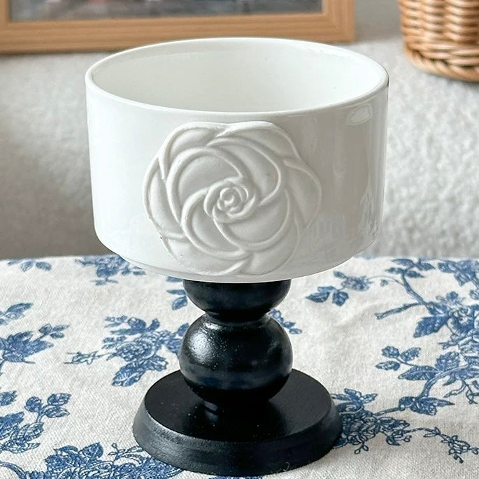 Black Ceramic Candle Holder, Stylish & Modern Decor