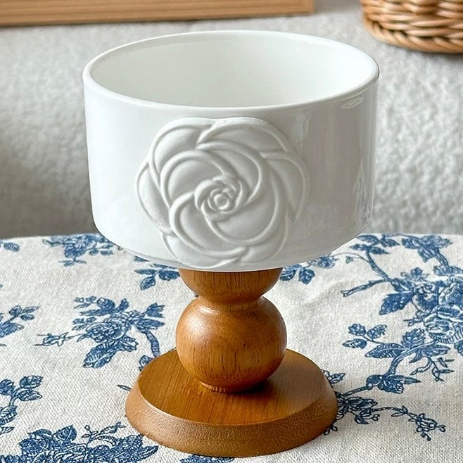 Wood Ceramic Candle Holder, Stylish & Modern Decor