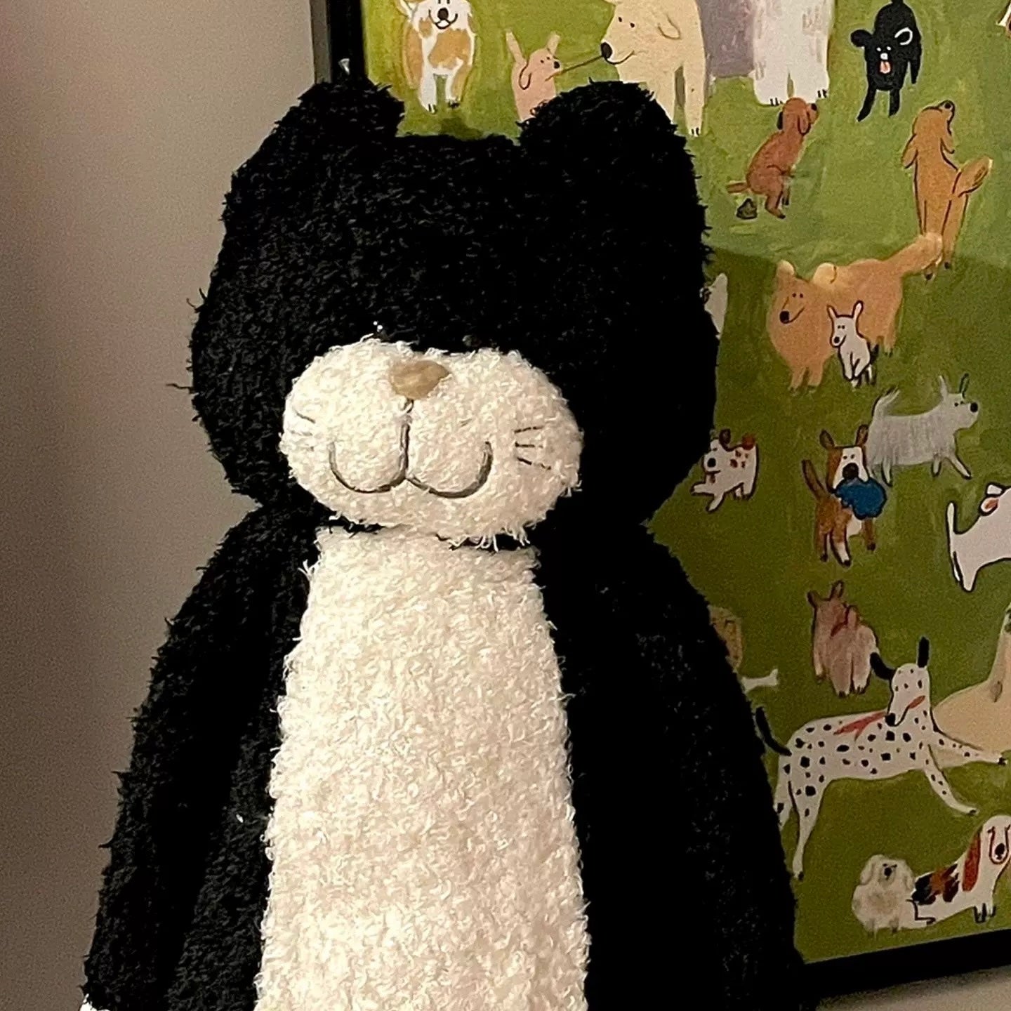 Black and White Cat Stuffed Toy, Soft and Cuddly Plush Toy