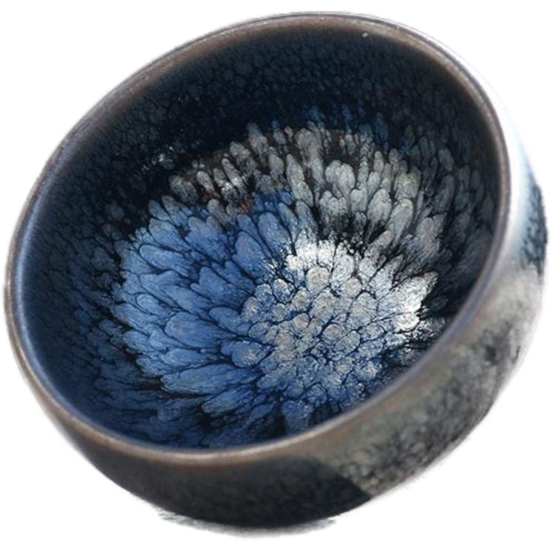 Blue JianZhan Tenmoku Ceramic Tea Cup, Japanese Tea Ware