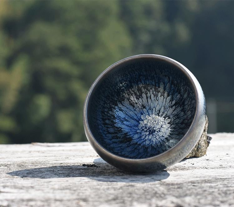 Blue JianZhan Tenmoku Ceramic Tea Cup, Japanese Tea Ware