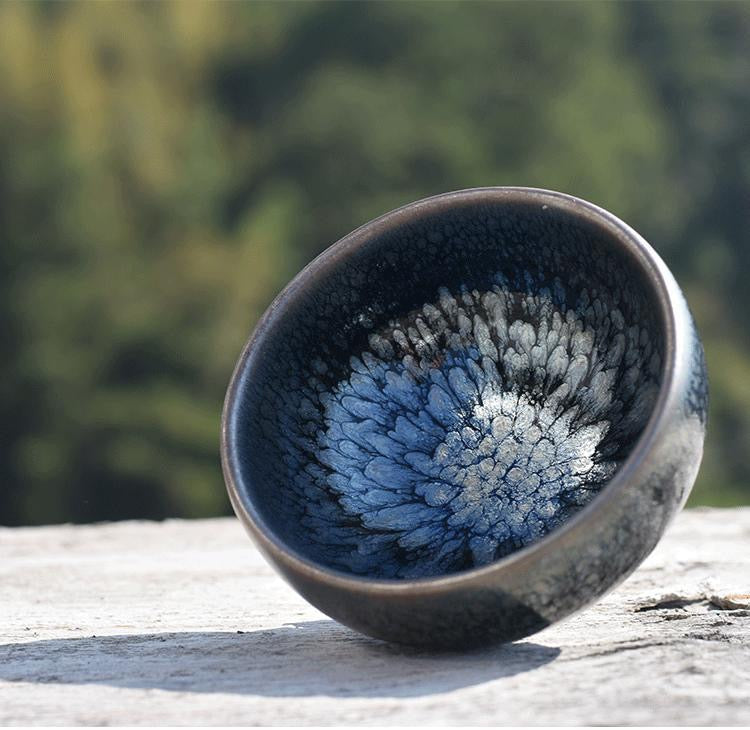 Blue JianZhan Tenmoku Ceramic Tea Cup, Japanese Tea Ware