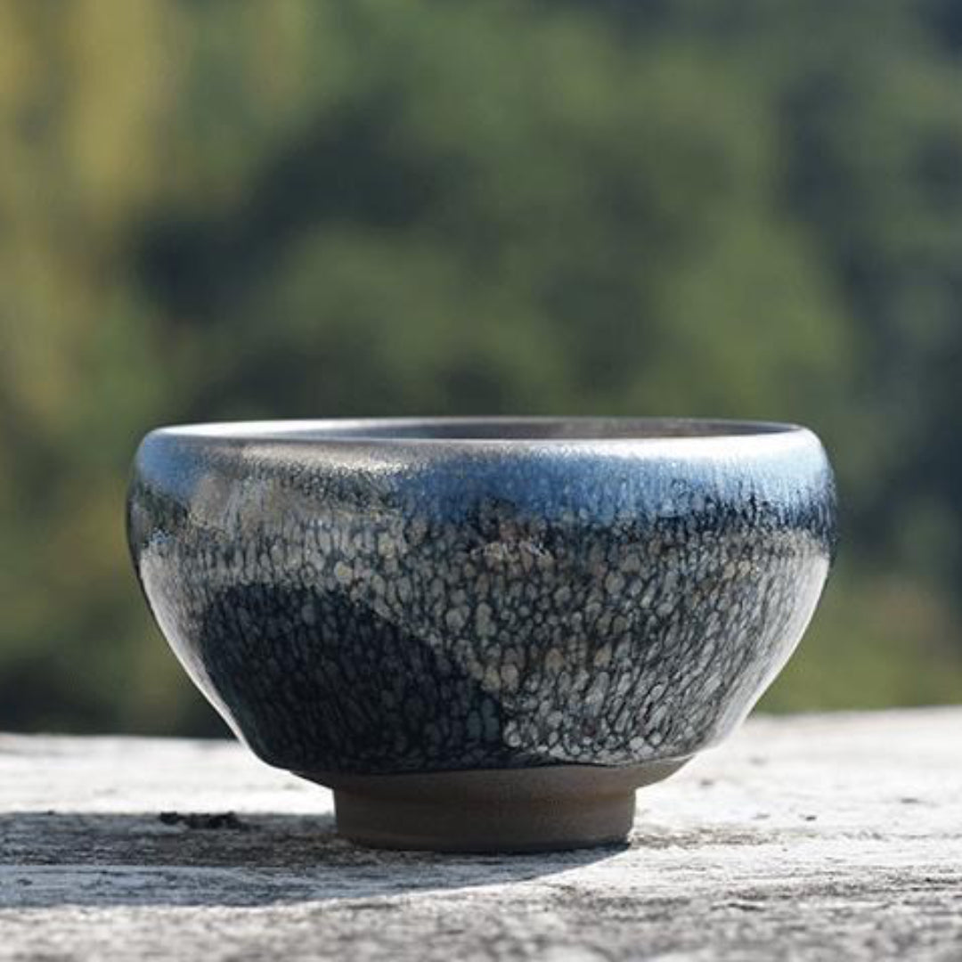 Blue JianZhan Tenmoku Ceramic Tea Cup, Japanese Tea Ware