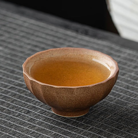 Brown Ceramic Chinese Tea Cup, Traditional Teaware