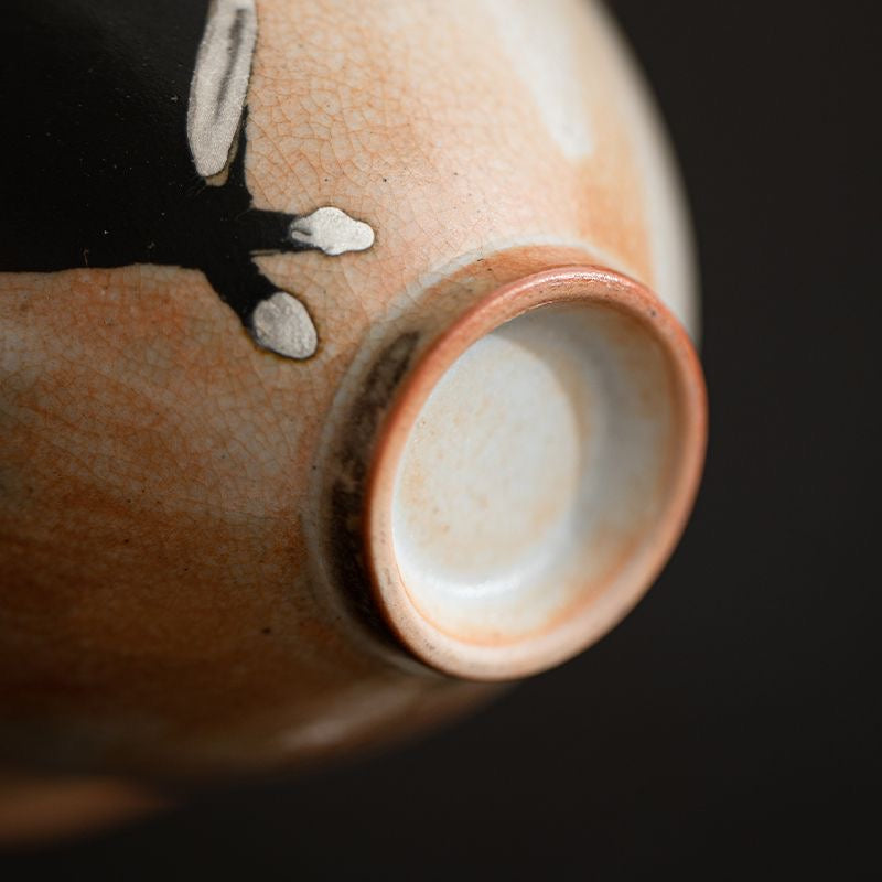Cat Pattern Gaiwan Tea Cup, Chinese Ceramic Teaware 