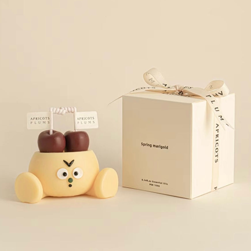 Cherry-Shaped Scented Candle, Jasmine Fragrance, Cute Home Decor