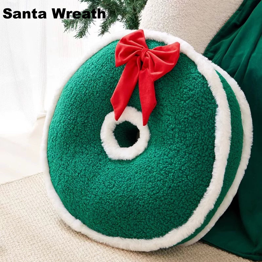 Christmas santa wreath Cushion