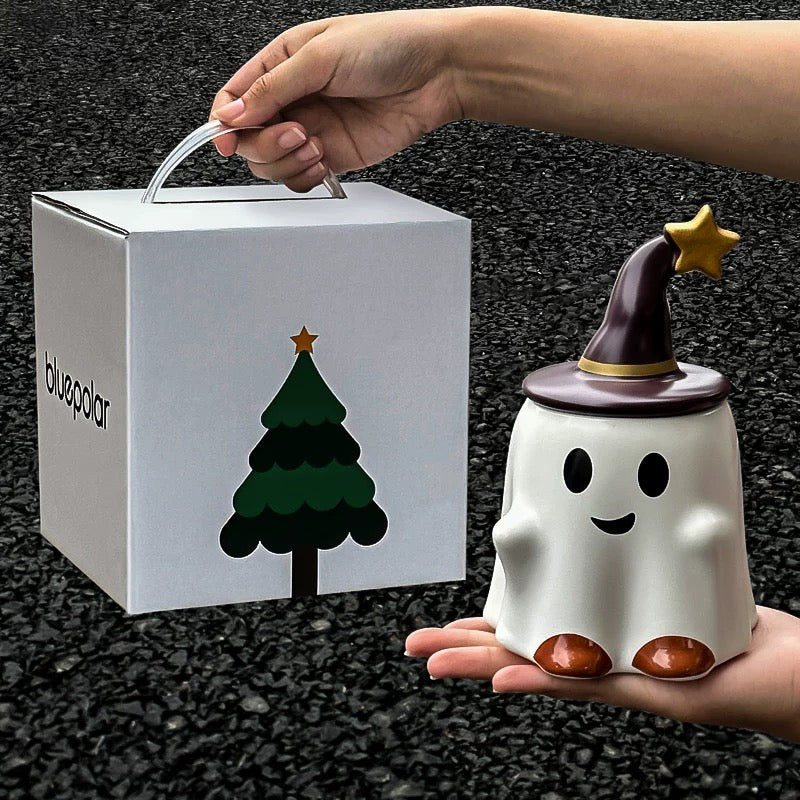 Christmas Cute Ghost Porcelain Mug – A festive porcelain mug featuring a cute ghost design, perfect for holiday beverages.