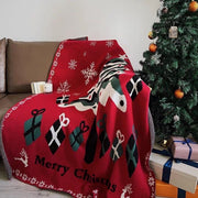 Christmas Red Cotton Home Throw Blanket. A cozy and festive red cotton throw blanket, designed to add warmth and Christmas spirit to your living room or bedroom.