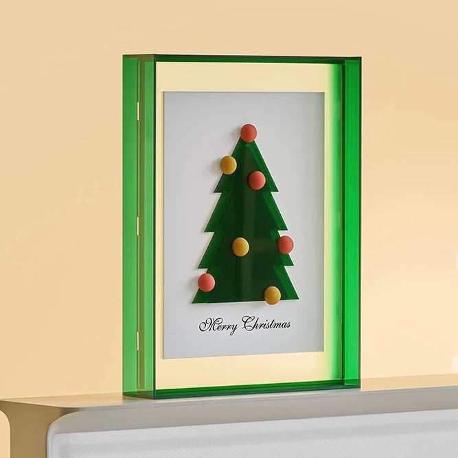 Christmas Tree & Gingerbread Man Desk/Shelf Art, Festive Holiday Decor