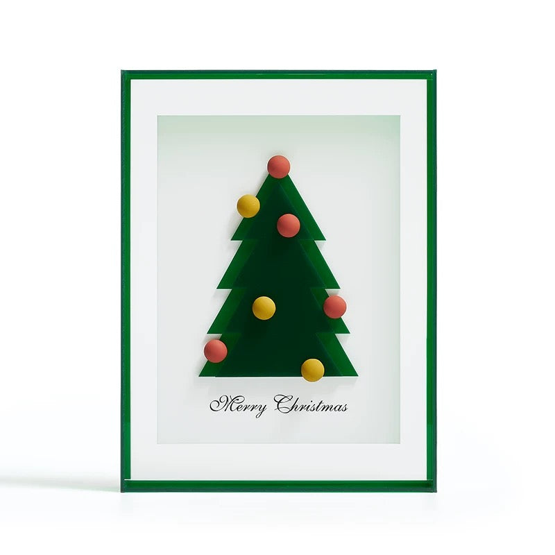 Christmas Tree & Gingerbread Man Desk/Shelf Art, Festive Holiday Decor