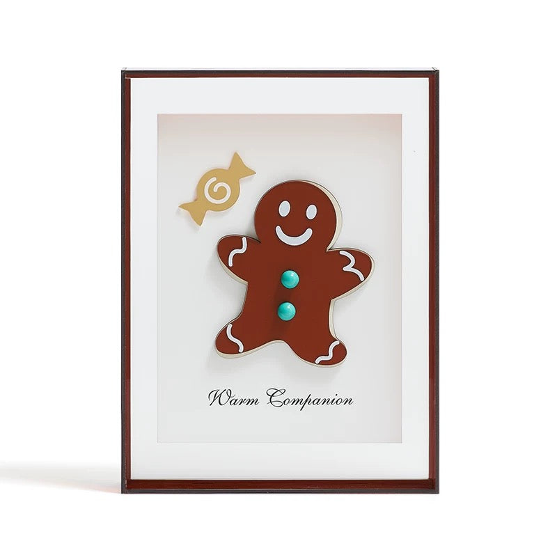 Christmas Tree & Gingerbread Man Desk/Shelf Art, Festive Holiday Decor