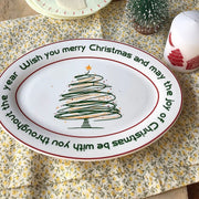 Christmas Tree Pattern Plate, Festive Holiday Dinnerware