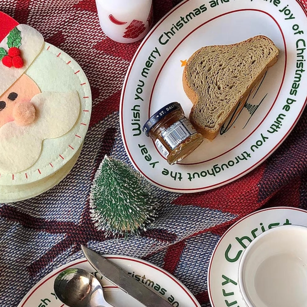 Christmas Tree Pattern Plate, Festive Holiday Dinnerware