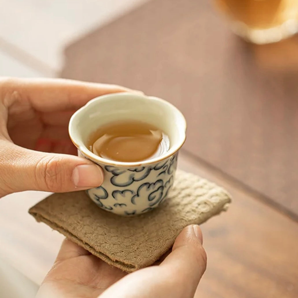 Cloud Pattern Tea Cup, Serene Ceramic Teaware