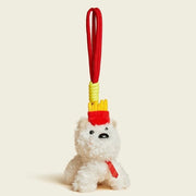 Dog-Shaped Keychain, with cute red hat, Cute & Fun Accessory