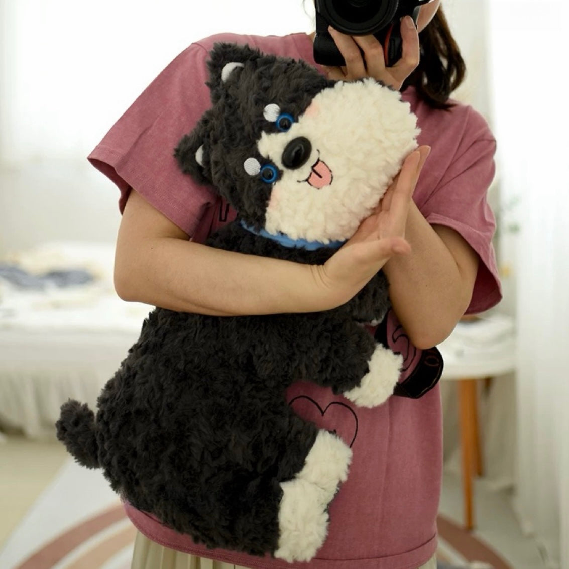 Dog Stuffed Toys, soft plush in Black color