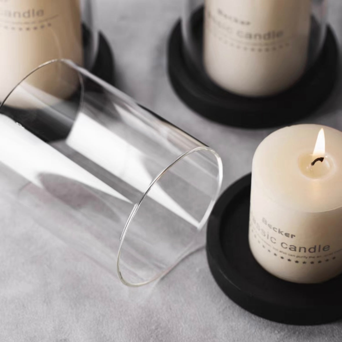 Glass Candle Holder, 3 Sizes options for Elegant Home Decor