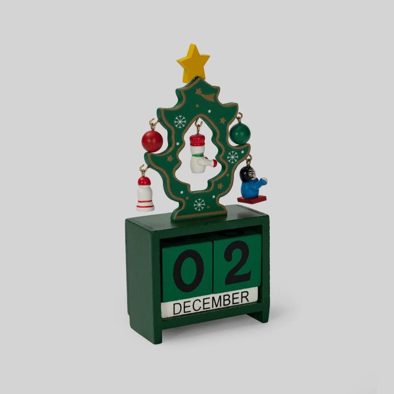 Green Christmas Tree Calendar, Festive Holiday Countdown