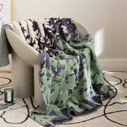 Green Forest Pattern Cotton Home Throw Blanket – A soft cotton throw blanket with a serene green forest design, adding a cozy and nature.