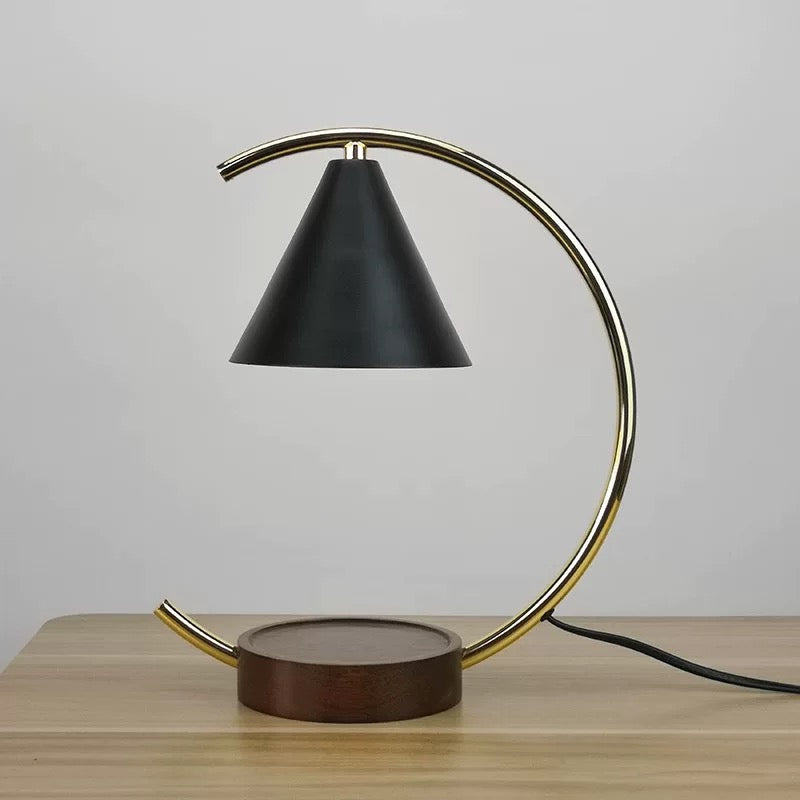 Iron Black Adjustable Heat Candle Warmer Lamp with Timer. Perfect for safe, smoke-free ambiance. Enjoy fast, even melting with adjustable heat & sleek design