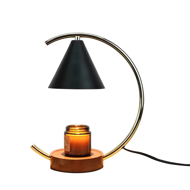Iron Black Adjustable Heat Candle Warmer Lamp with Timer. Perfect for safe, smoke-free ambiance. Enjoy fast, even melting with adjustable heat & sleek design