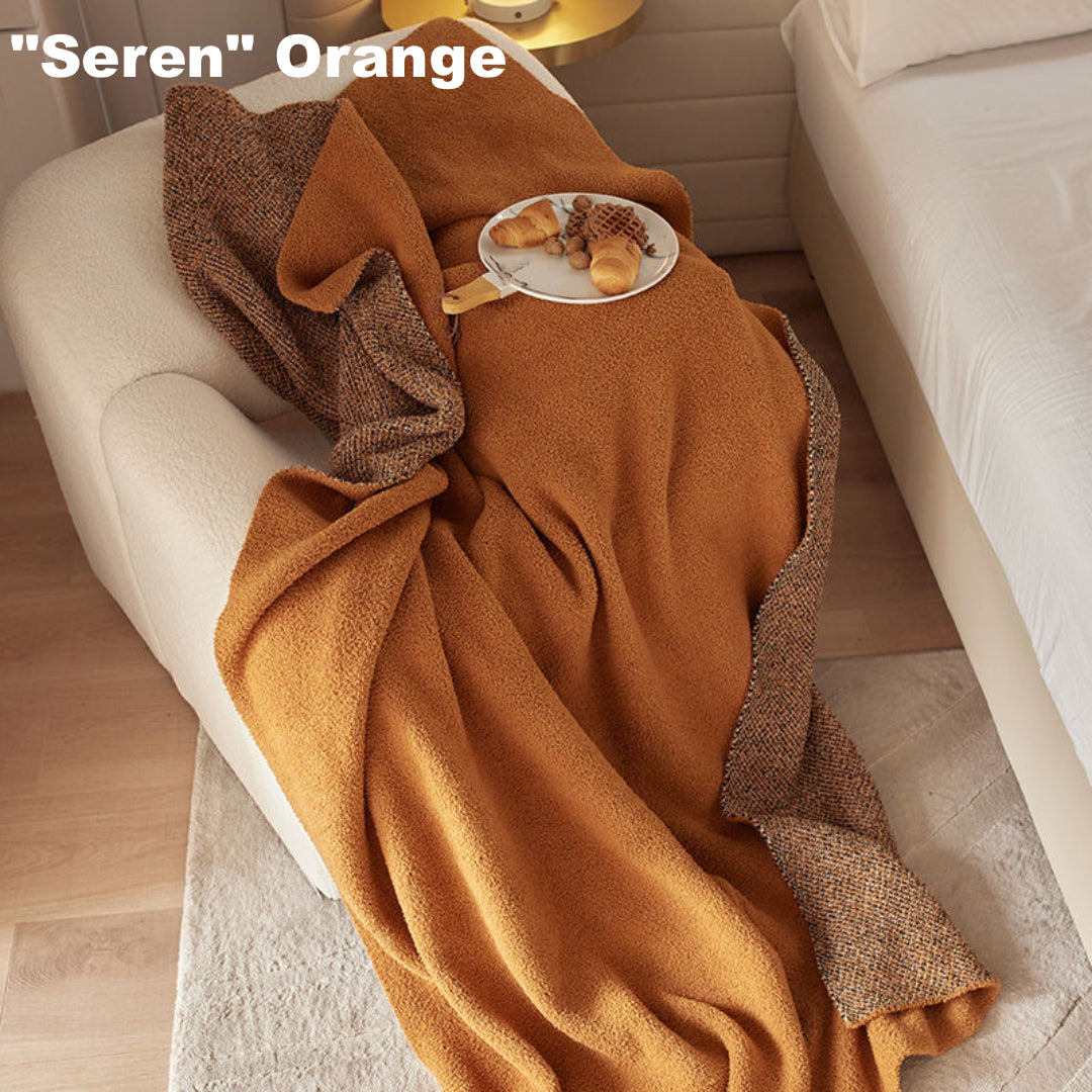 Maillard Style Orange Cotton Home Throw Blanket