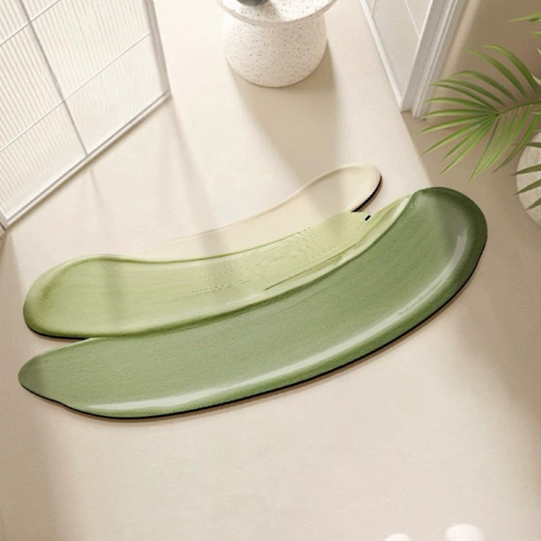 Paintbrush Shaped Diatom Mud Bath Mat, color green