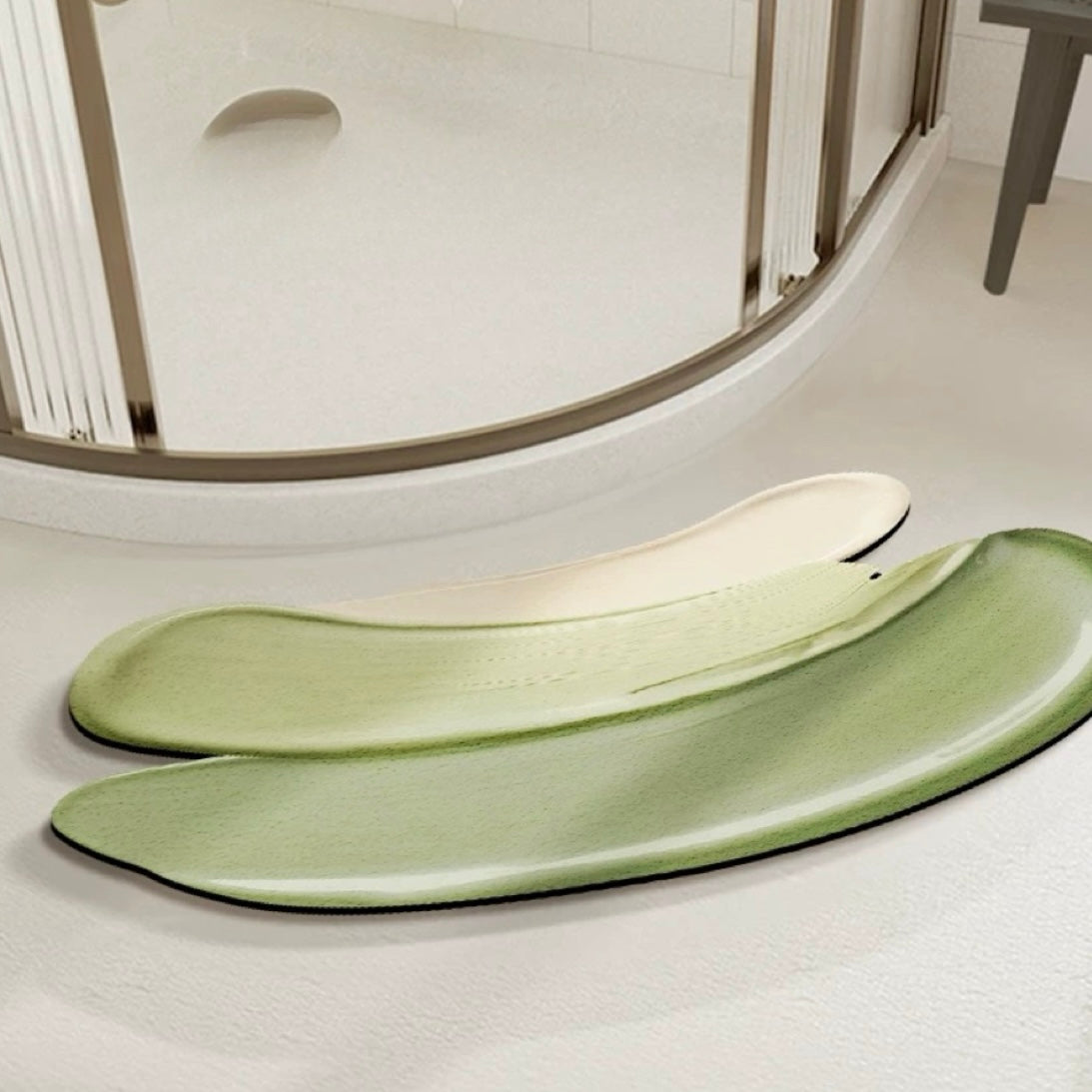 Paintbrush Shaped Diatom Mud Bath Mat, color green