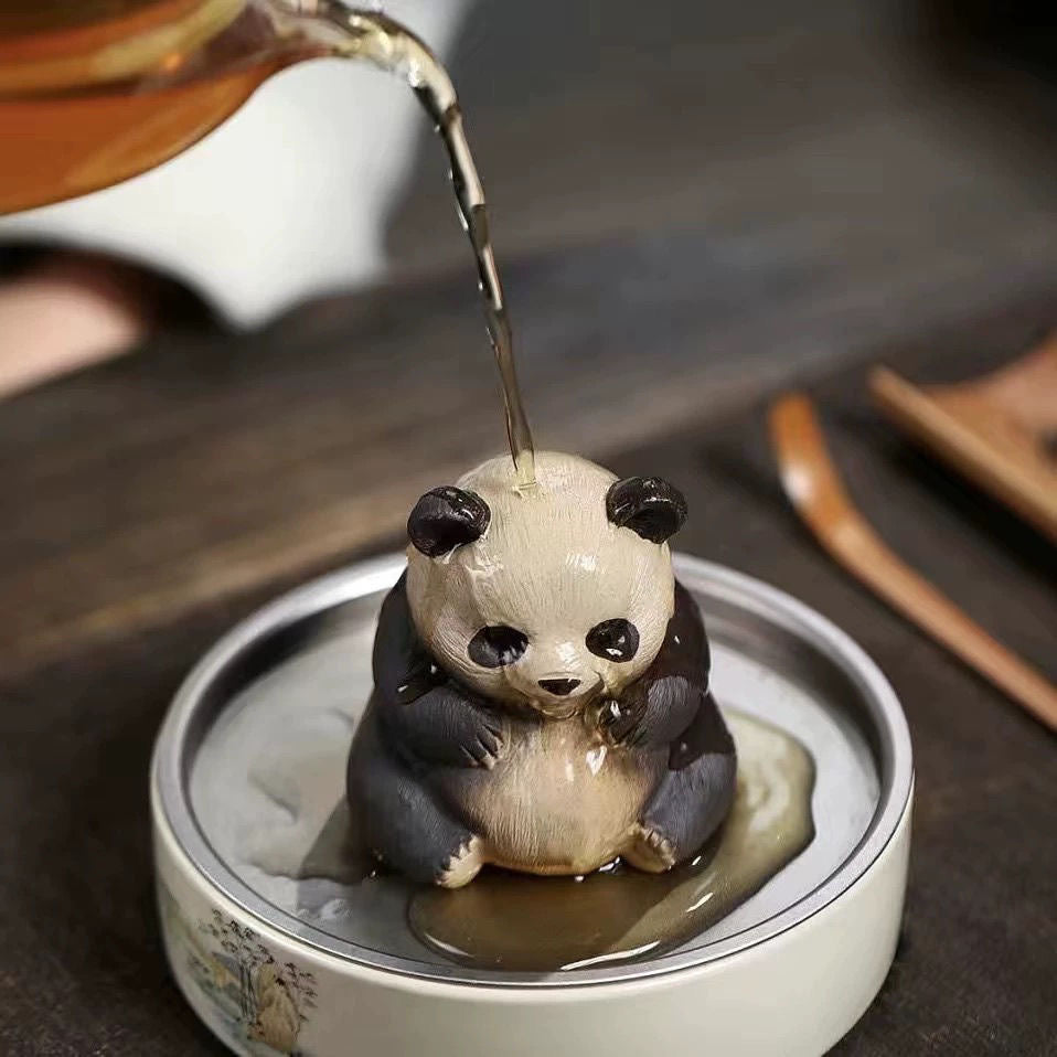 Panda Yixing Tea Pet. A cute and unique Panda-shaped Yixing tea pet, ideal for enhancing your tea ceremony and adding a touch of charm to your tea set.