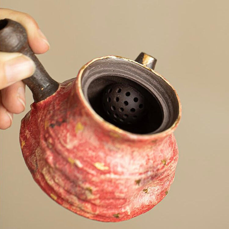 Pink Rock Mine Pottery Teapot, Artisan Ceramic