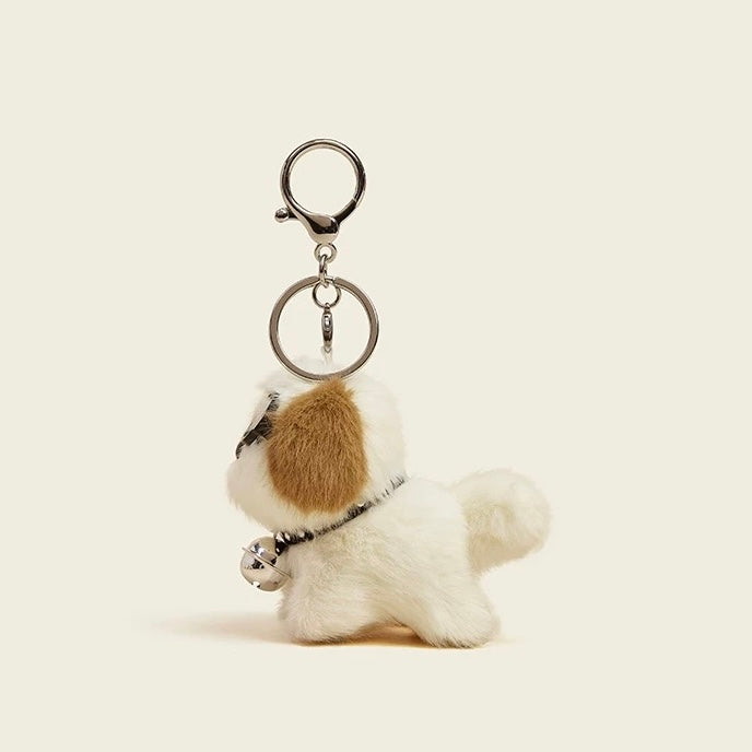 Plush Dog Keychain and Bag Charm, Cute and Soft key Accessory