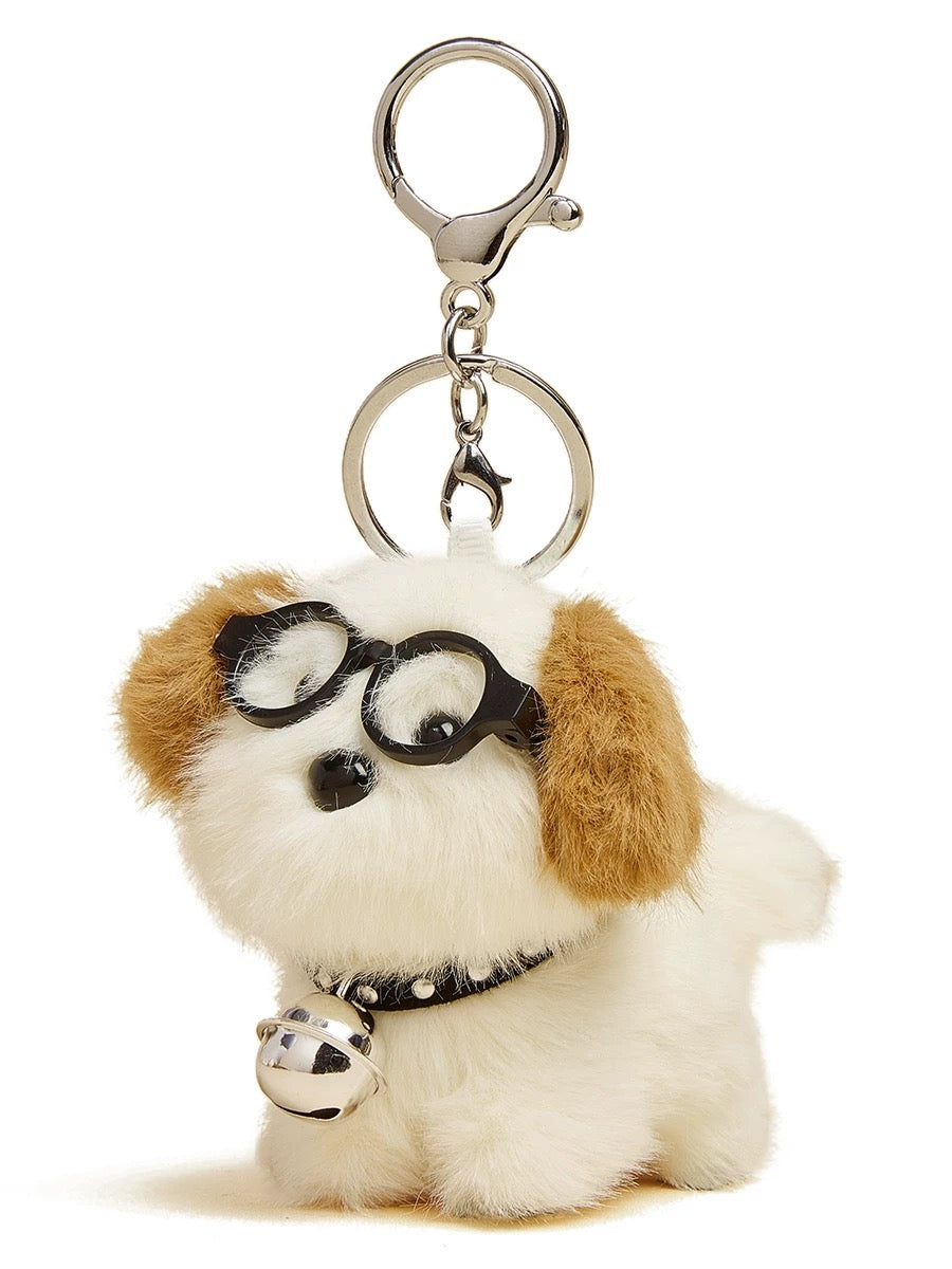 Plush Dog Keychain and Bag Charm, Cute and Soft key Accessory