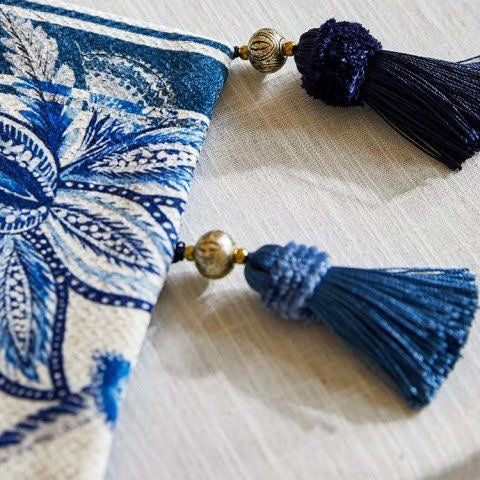 Pomegranate Blue Floral Pattern Table Runner, dinning ware