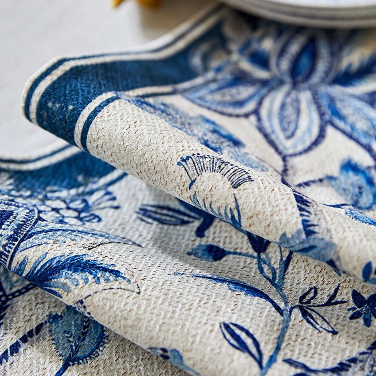 Pomegranate Blue Floral Pattern Table Runner, dinning ware