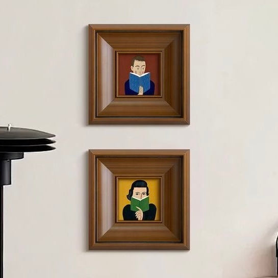 Portrait Wall Art with Wooden Frame, Elegant Home Decor