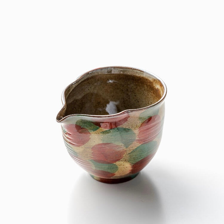 Red & Green Dotted Tea Cup, Festive Teaware