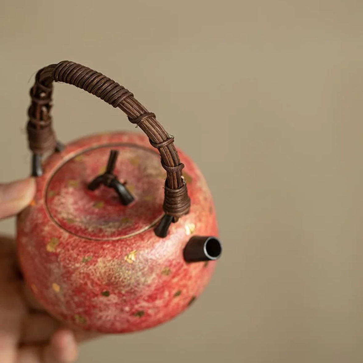 Red Rock Mine Pottery Tea Pot, Artistic Chinese Teaware