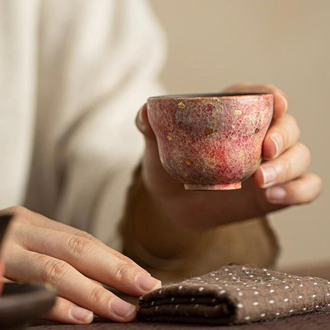 Red Rock Mine Pottery Tea cup, Artisan Ceramic