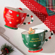 Red and Green Christmas Mug, Festive Holiday Drinkware