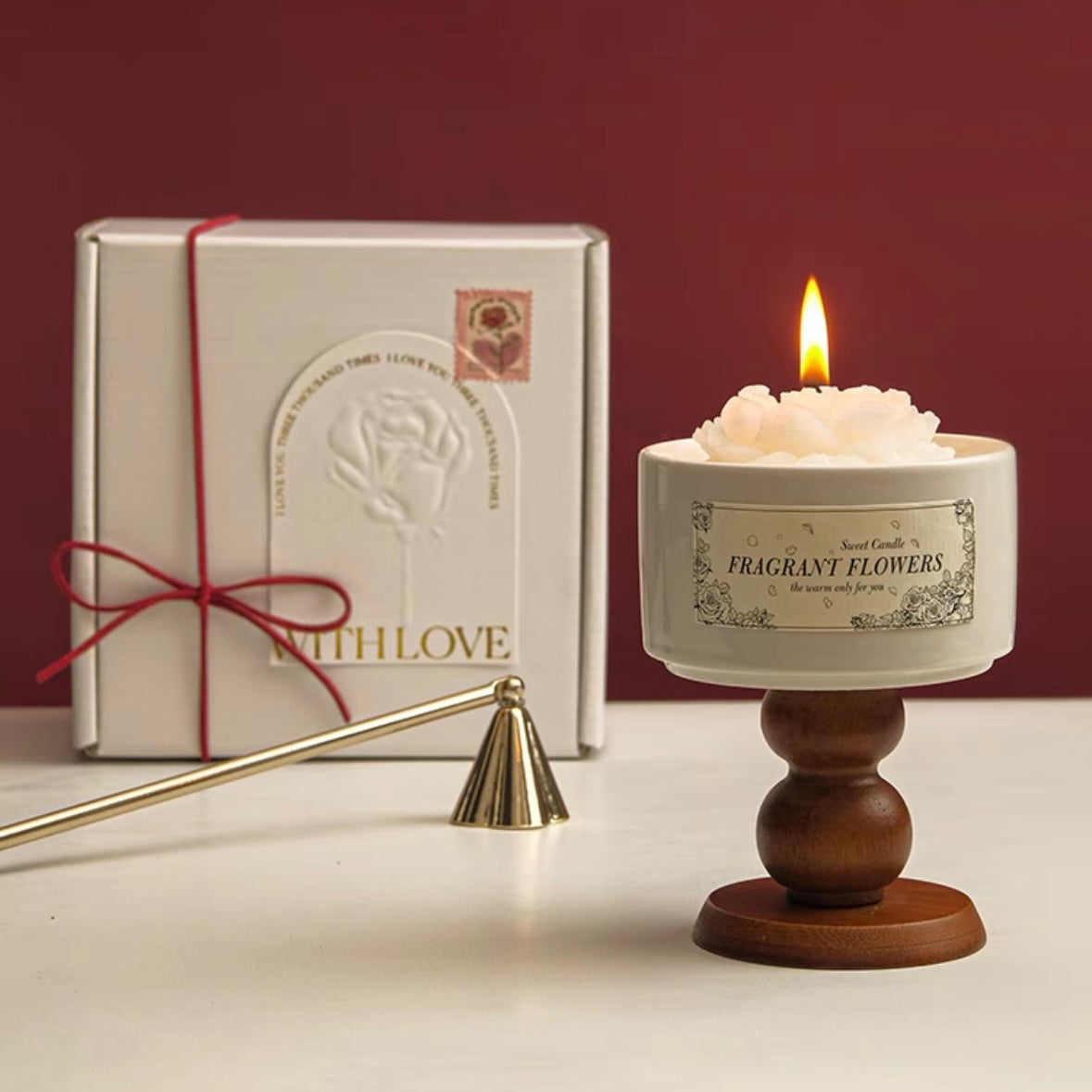 Rose Scented Candle, Romantic and Soothing Aroma