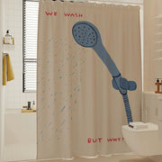 Shower Head Pattern Waterproof Shower Curtain. A waterproof shower curtain with a unique shower head pattern, perfect for adding both functionality and style to your bathroom.