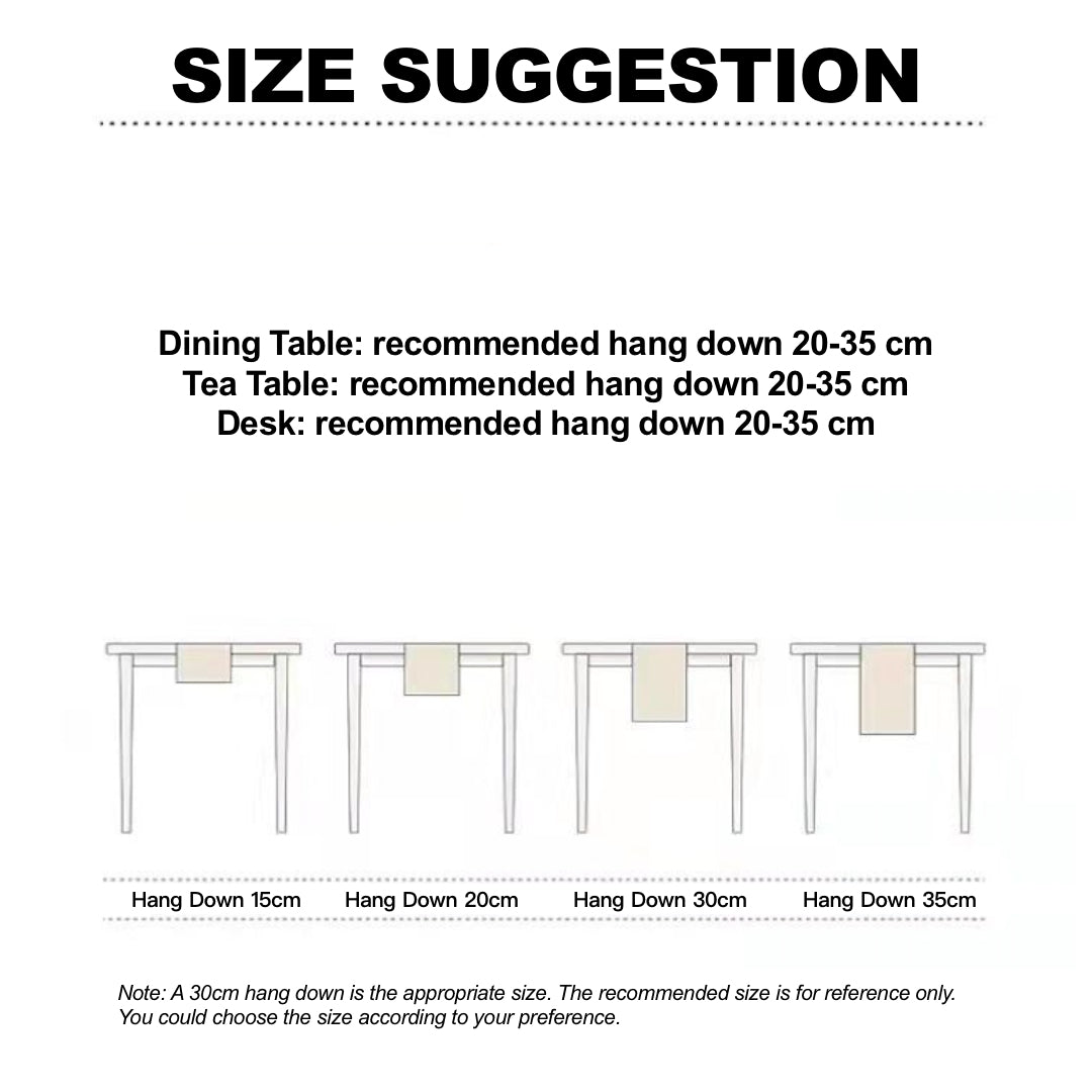 table runner size guide and suggestion