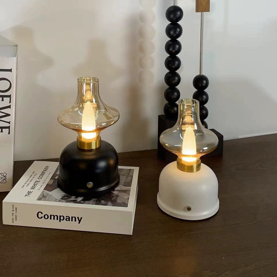 Vintage Oil Lamp-shaped Portable Cordless Rechargeable Table Lamp – A stylish cordless table lamp with a vintage oil lamp design, available in 4 color options for a cozy and functional home decor.