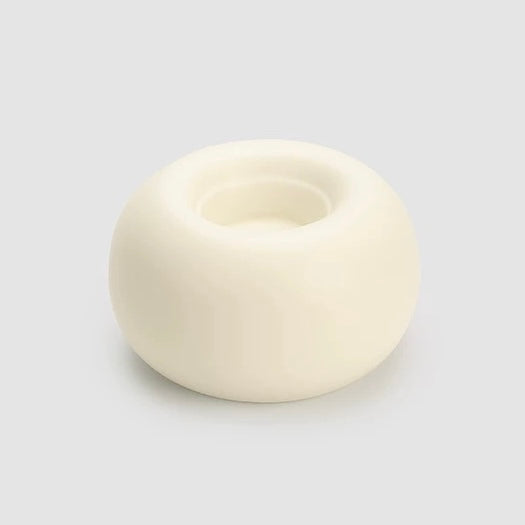 White Round Minimalist Candle Holder， Modern and Elegant Decor